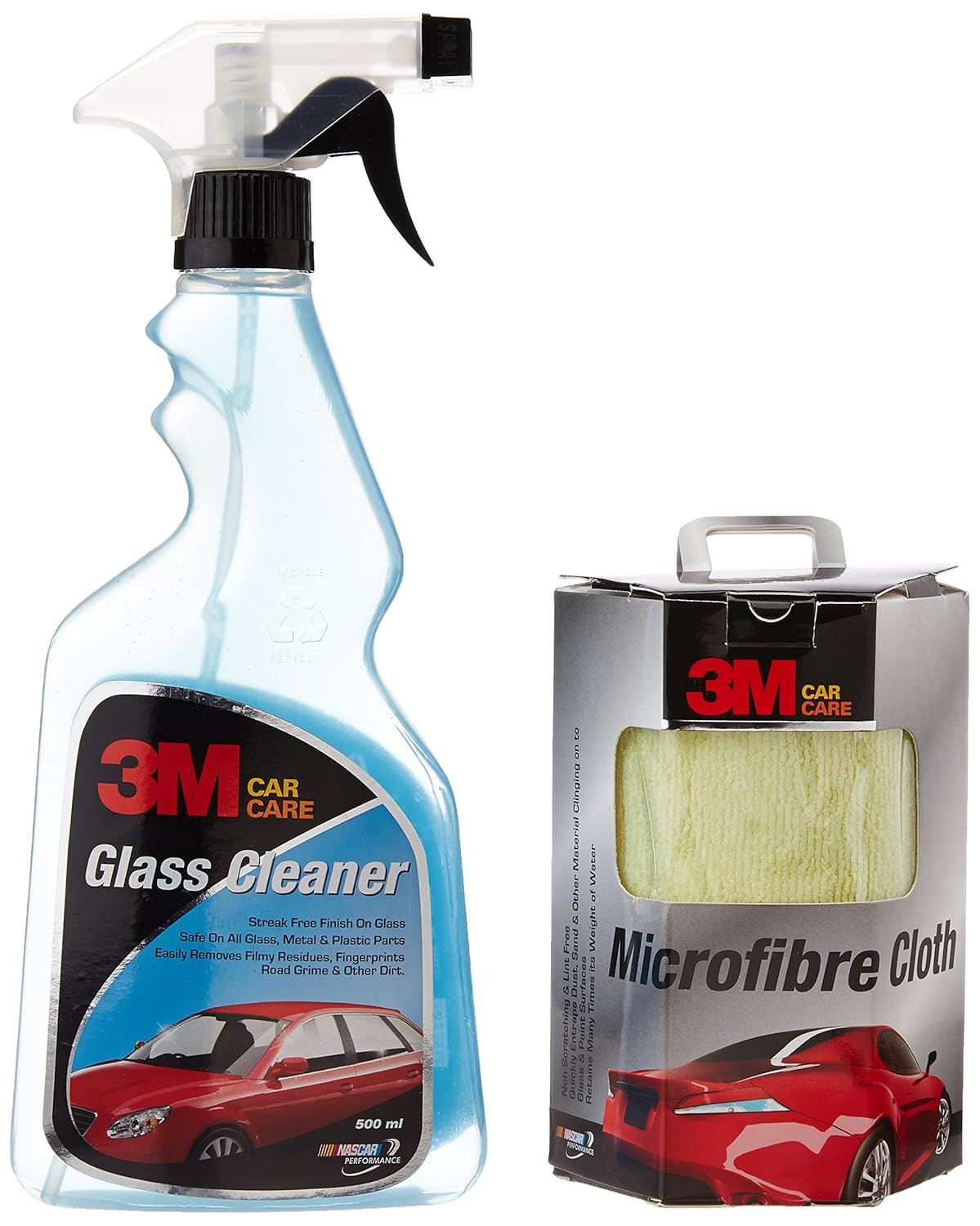 3M Combo of Glass Cleaner (500 ml) and Microfiber Cloth Amazon.in Car
