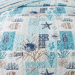 HoneiLife King Size Quilt Sets - 3 Pieces Coastal
