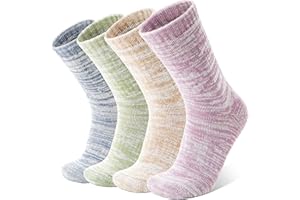 Anlisim Extra Thick Merino Wool Thermal Boot Hiking Socks Warm Winter Cozy Crew Full Cushioning Work Women Men Socks 4 Pairs