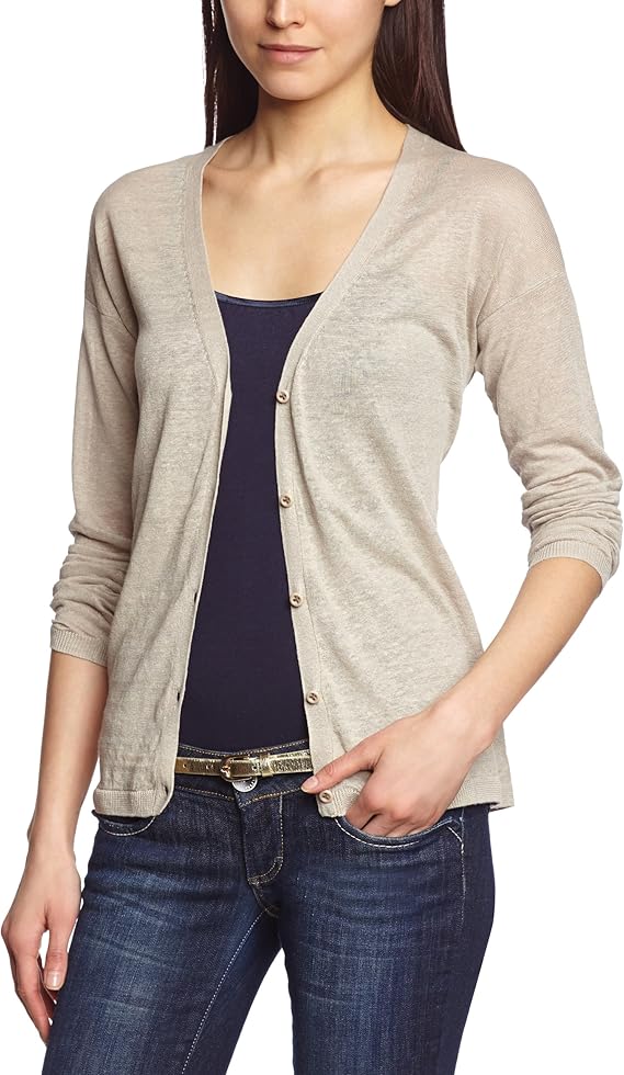 Marc O'Polo Damen Strickjacke 304 5085 61269, Gr. 40 (L), Beige (730