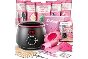 SILKTOUCH WAX All-in-one Hair Removal Wax kit, Hot Wax Warmer Pot for Face/Body/Leg/Bikini/Brazilian Wax, Waxing Kit for Hair Removal for Women (Size XL)
