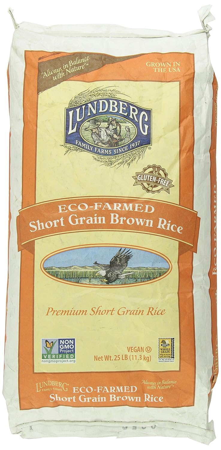 Lundberg Family Farms Eco-Farmed Short Grain Brown Rice, Packaging May Vary, 400 Ounce (Pack of 1)