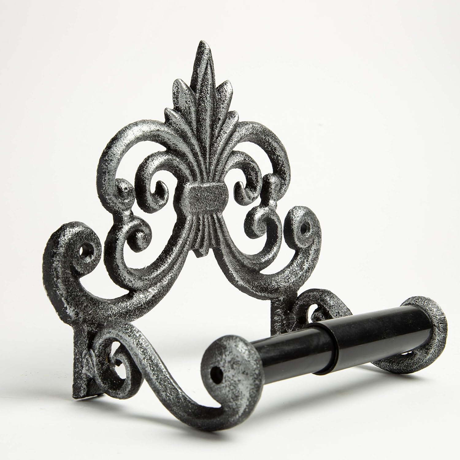 Comfify Fleur De Lis Cast Iron Toilet Paper Roll holder Cast Iron Wall Mounted Toilet Tissue