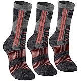 Women's Padded Anti Blister Odor Resist Sweat Wicking Trekking Mountaineering Mid-Calf Crew Socks