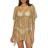 BECCA womens Crochet Tunic, Plunge Neck, Crochet, Beach Cover Ups for Women