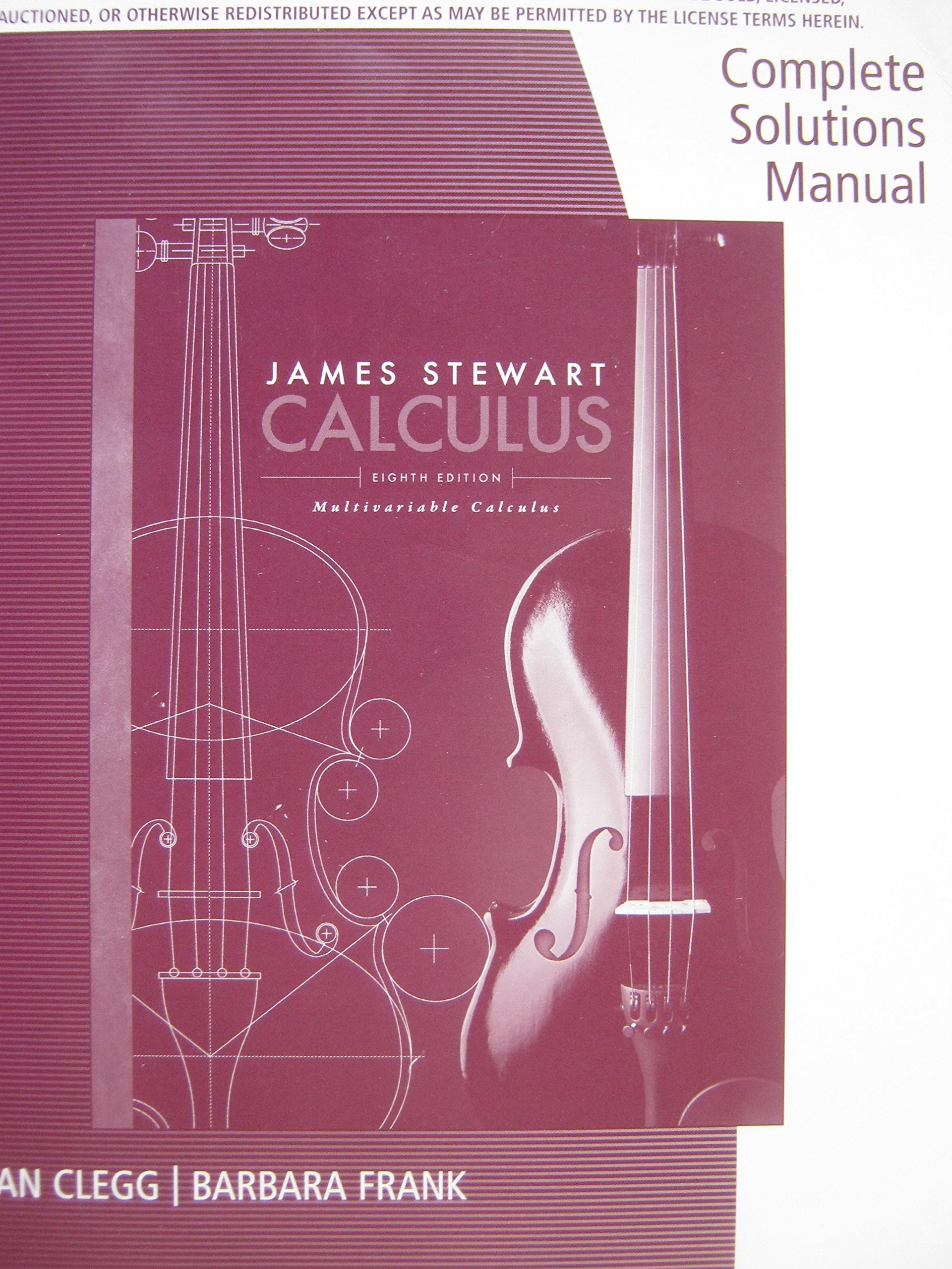 Complete Solutions Manual for Multivariable Calculus (James Stewart) Eight  Edition (8e): 9781305276116: Amazon.com: Books