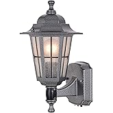 VAXCEL York Textured Pewter Motion Sensor Dusk to Dawn Traditional Outdoor Wall Light with Clear Glass
