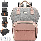 GAIVP Vacuum Compression Diaper Bag, Expandable Waterproof Baby Travel Backpack with Insulated Pockets, Wet-Dry Separation, and Detachable Airtight Bag (Vacuum Pump Included)
