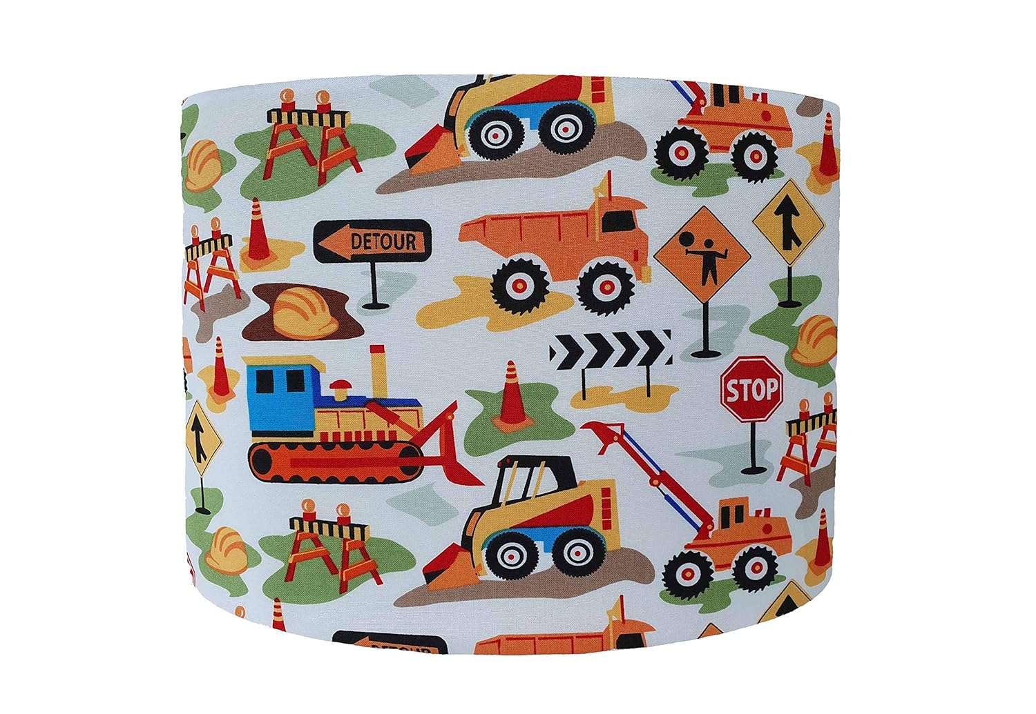 Construction Trucks Lampshade, 3 diameter sizes, Ceiling Pendant, Table