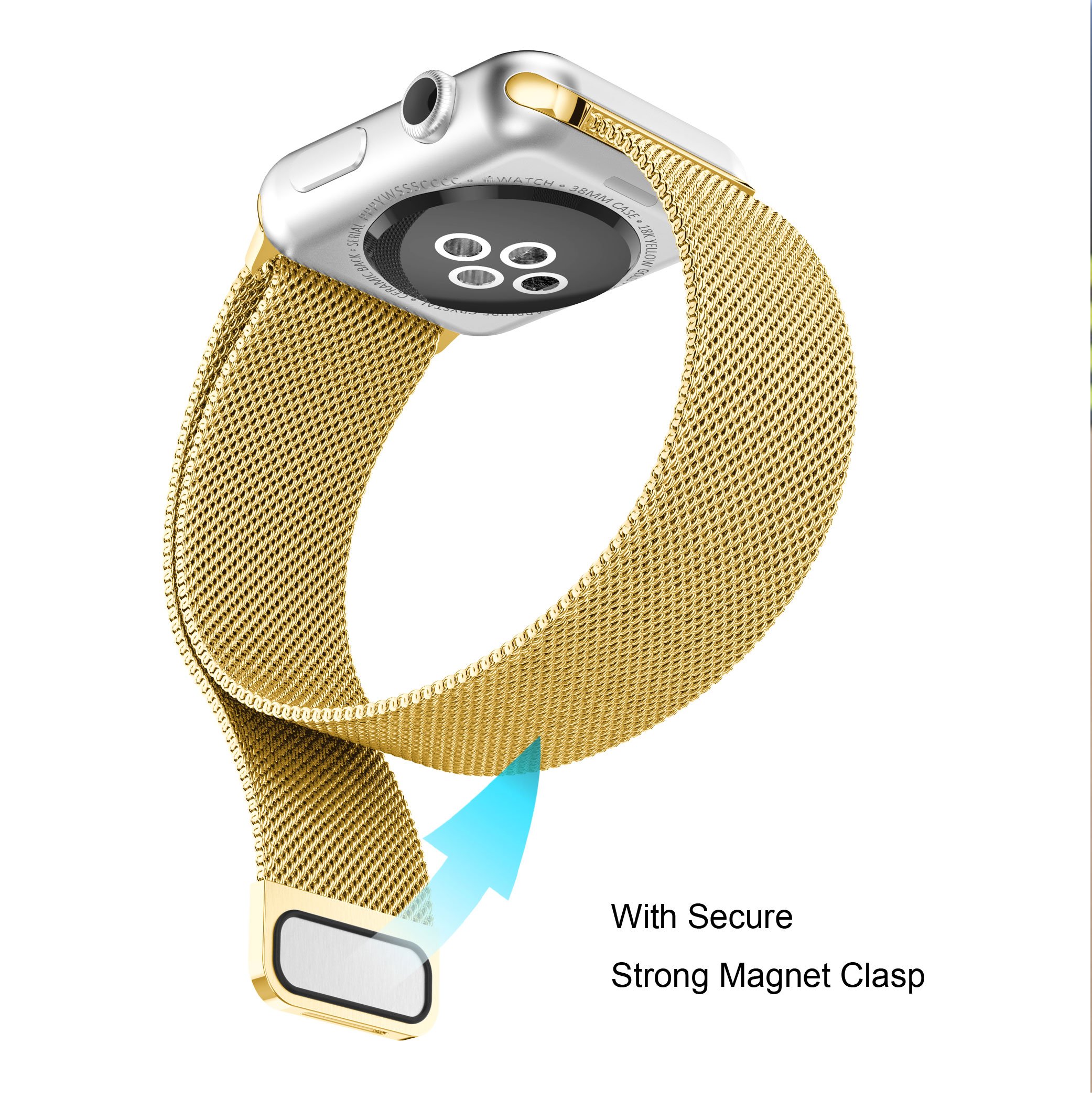 YaSpark Stainless Steel Mesh Milanese Loop with Adjustable Magnetic Closure Replacement Metal iWatch Band for Apple Watch Series 2 Series 1 Nike+ Sport and Edition 42mm Colorful