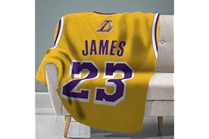 THE SLEEP SQUAD Sleep Squad Los Angeles Lakers Lebron James 60 x 80 Raschel Plush #23 Blanket an NBA Throw