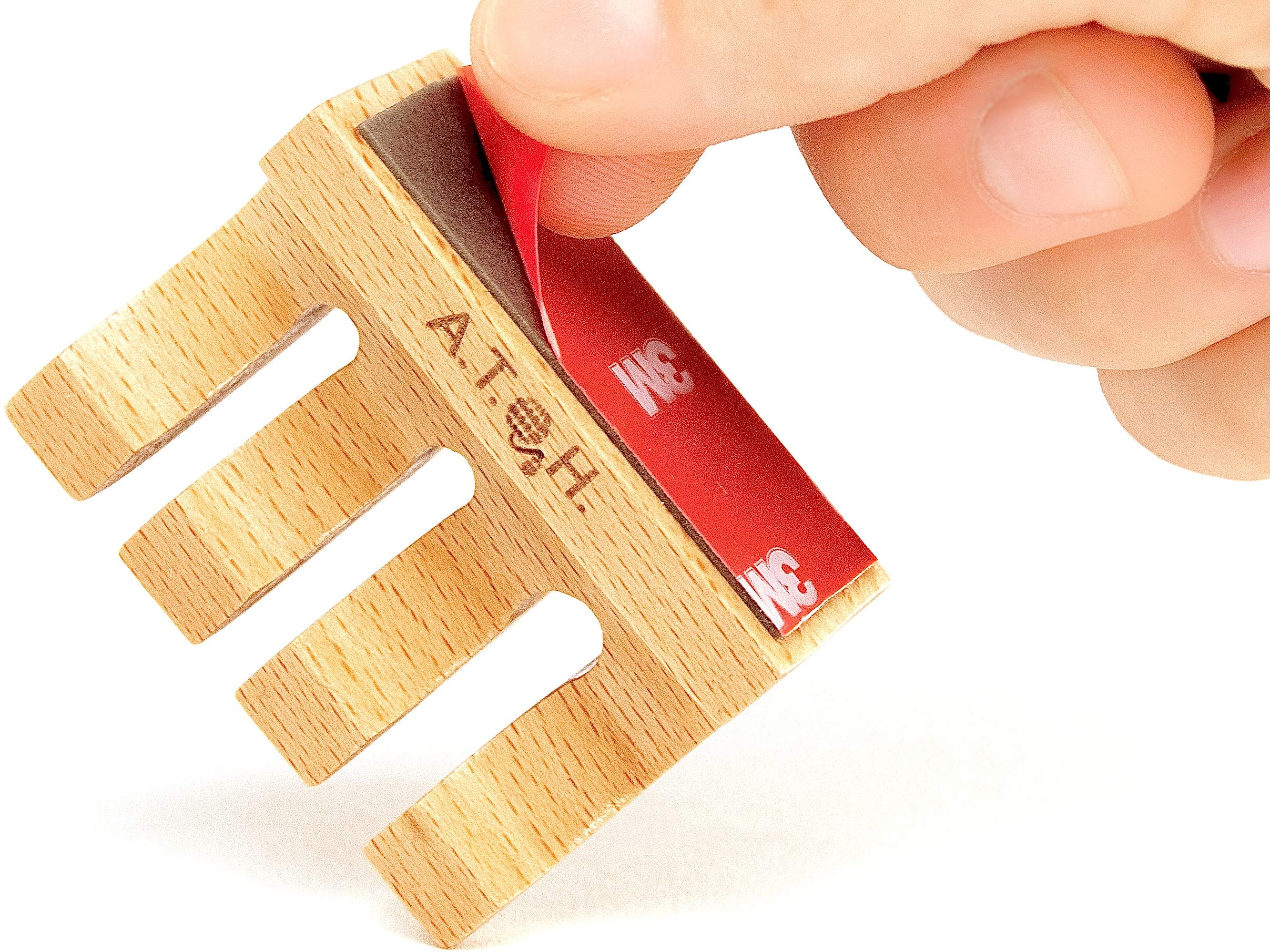 A.T.O.H. International e.K. Beech Wood Cable Holder for Charging Cable, Office Accessory, Fastener, 5.5 mm, 7.5 mm, 1 piece