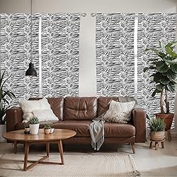 Ambesonne Zebra Print Window Curtains Pack of