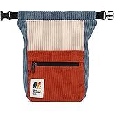Oso Supply Co - Retro Corduroy Bouldering Bucket, Large Size Freestanding Chalk Bag for Rock Climbing, Magnetic Roll Down Closure, Dual Brush Loops, Zippered Pockets and Pouch
