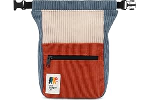 Oso Supply Co - Retro Corduroy Bouldering Bucket, Large Size Freestanding Chalk Bag for Rock Climbing, Magnetic Roll Down Closure, Dual Brush Loops, Zippered Pockets and Pouch