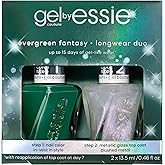 essie Nail Polish, 2 Piece Holiday Nail Polish Set, Evergreen Fantasy Longwear Duo, Includes Vegan Green and Metallic Shades, 1 Kit