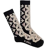 K. Bell Men's Sonora Print Crew Socks 1 Pair, Black, Men's 10-13