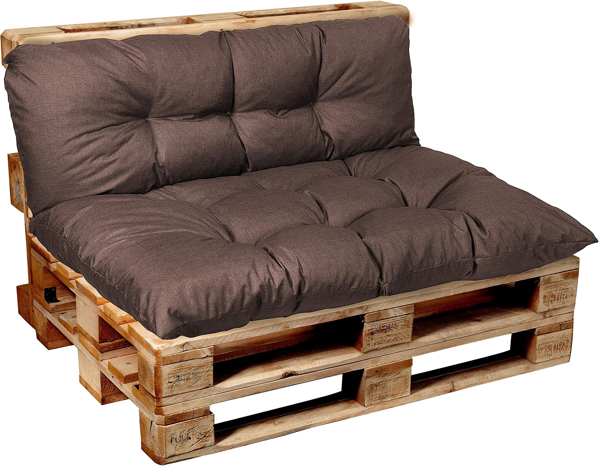 Garden Euro Pallet Cushions, Tufted, Seating, Backrest, Corner, Set Cushions Outdoor Indoor 120x80, 120x60, 120x50, 120x40