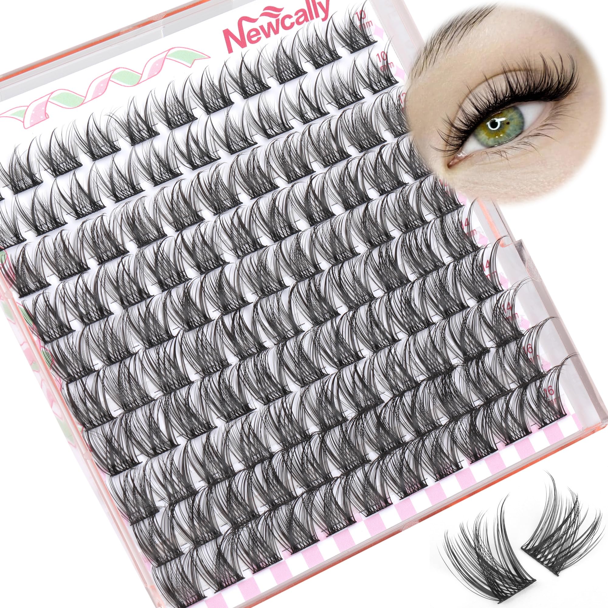 Individual Eyelashes Wispy Natural Lash Clusters 10-16MM DIY Lash Extension C Curl Individual Lashes Volume Eyelash Clusters by Newcally