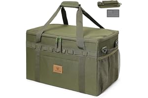 Lemubeane Tactical Camping Storage Bag Utility Tote Bag Camping Kitchen Organizer with Axe Holder & Shoulder Strap