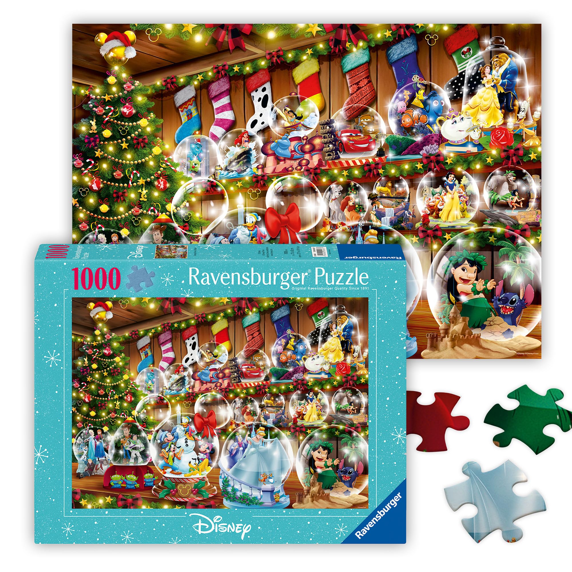 Ravensburger Disney Christmas Snowglobe Paradise 1000 Piece Jigsaw Puzzles for Adults & Kids Age 12 Years Up