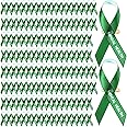 Hanaive 150 Pcs Mental Health Awareness Ribbons Green Satin Fabric Ribbons with Safety Pins Mental Health Awareness Items for Charity Public Social Event Welfare Supplies