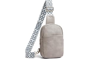 GLOSIW Small Sling Bag for Women Vegan Leather Crossbody Bag Purse for Women Trendy Fanny Packs Chest Bag for Travel