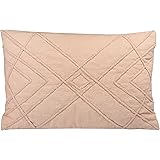Main + Mesa Embroidered Cotton Geometric Lumbar Decorative Throw Pillow , 24" x 16", Blush