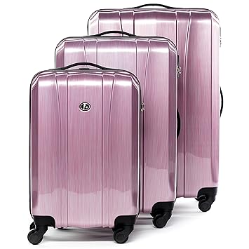 FERGÉ Kofferset Hartschale 3-teilig Dijon Trolley-Set - Handgepäck 55 cm L XL - 3er Hartschalenkoffer Roll-Koffer 4 Rollen pi