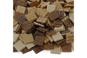 Milltown Merchants™ Brown Mosaic Tiles - Bulk Mosaic Tile Assortment - 3/4 Inch (20mm) Mixed Colors Venetian Glass Tile - 1 Pound (16 oz) Craft and Backsplash Tile