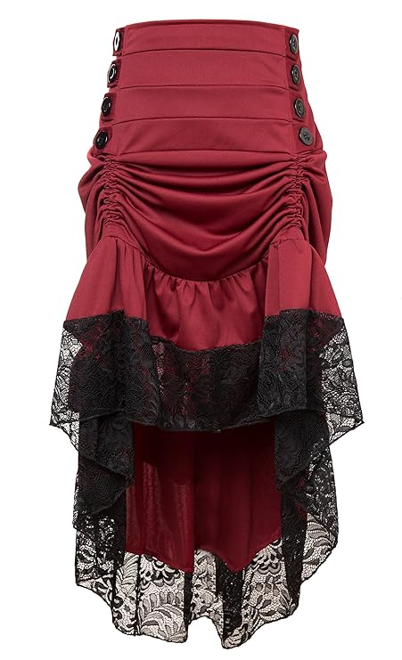 Bslingerie® Damen Steampunk Knöchellänge Rock