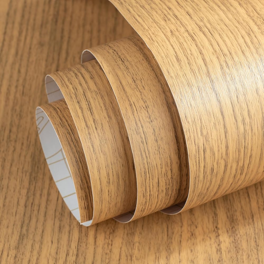 vgoltd Wood Effect Sticky Back Plastic Roll - 30x100cm Peel & Stick