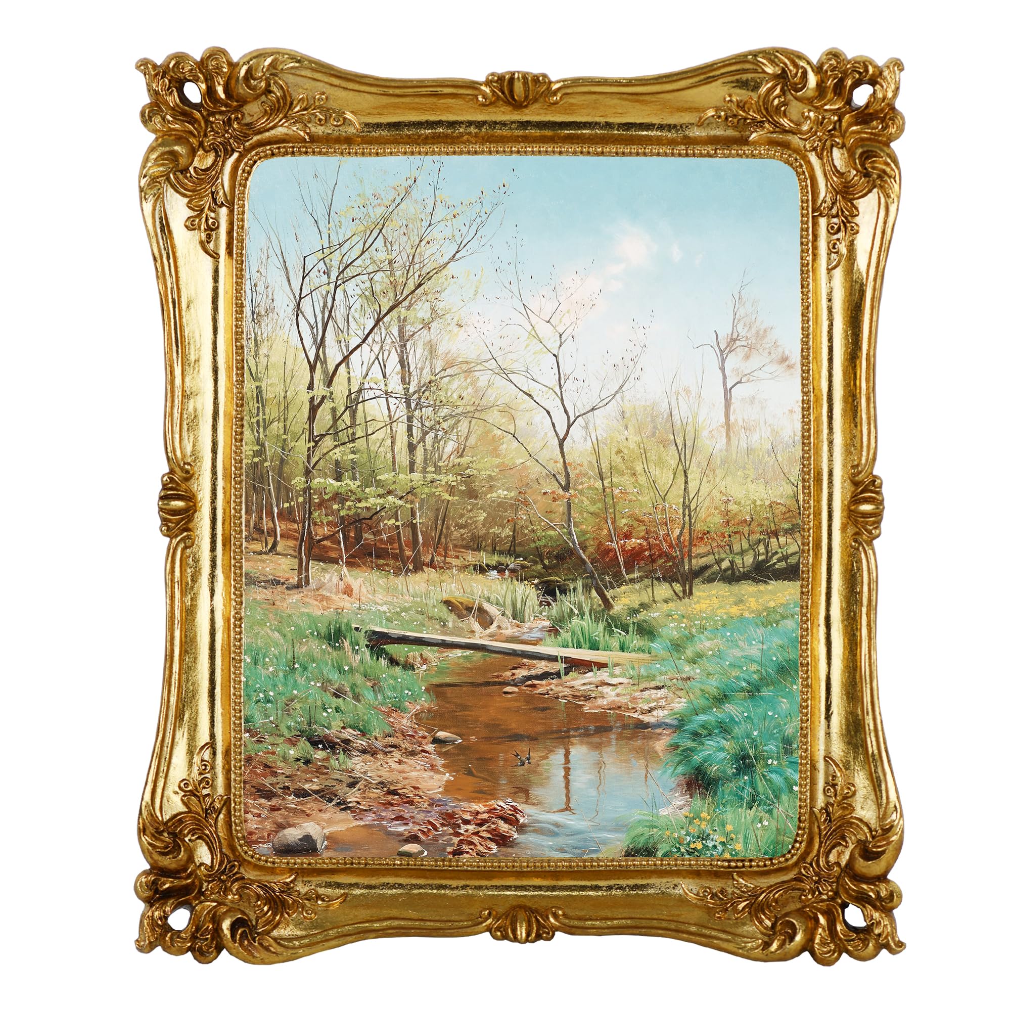 Funly mee Vintage 8x10 Picture Frame Antique Gold Photo Frame for Tabletop & Wall Mounted
