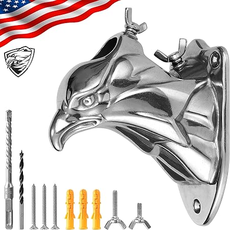 Amazon Com Wowser 304 Stainless Steel Eagle Shape Flag Pole Holder Flag Pole Bracket Is Suitable For Moun 1 Inner Diameter Inch Flag Pole Silver Garden Outdoor