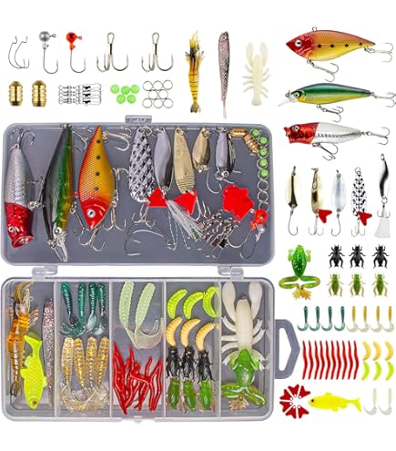 Amazon.com : Topconcpt 275-Piece Fishing Lure Kit - Frogs, Spoons, Grasshoppers - for Bass, Trout, Salmon : Sports & Outdoors Amazon.com : Topconcpt 275-Piece Fishing Lure Kit - Frogs, Spoons, Grasshoppers - for Bass, Trout, Salmon : Sports & Outdoors