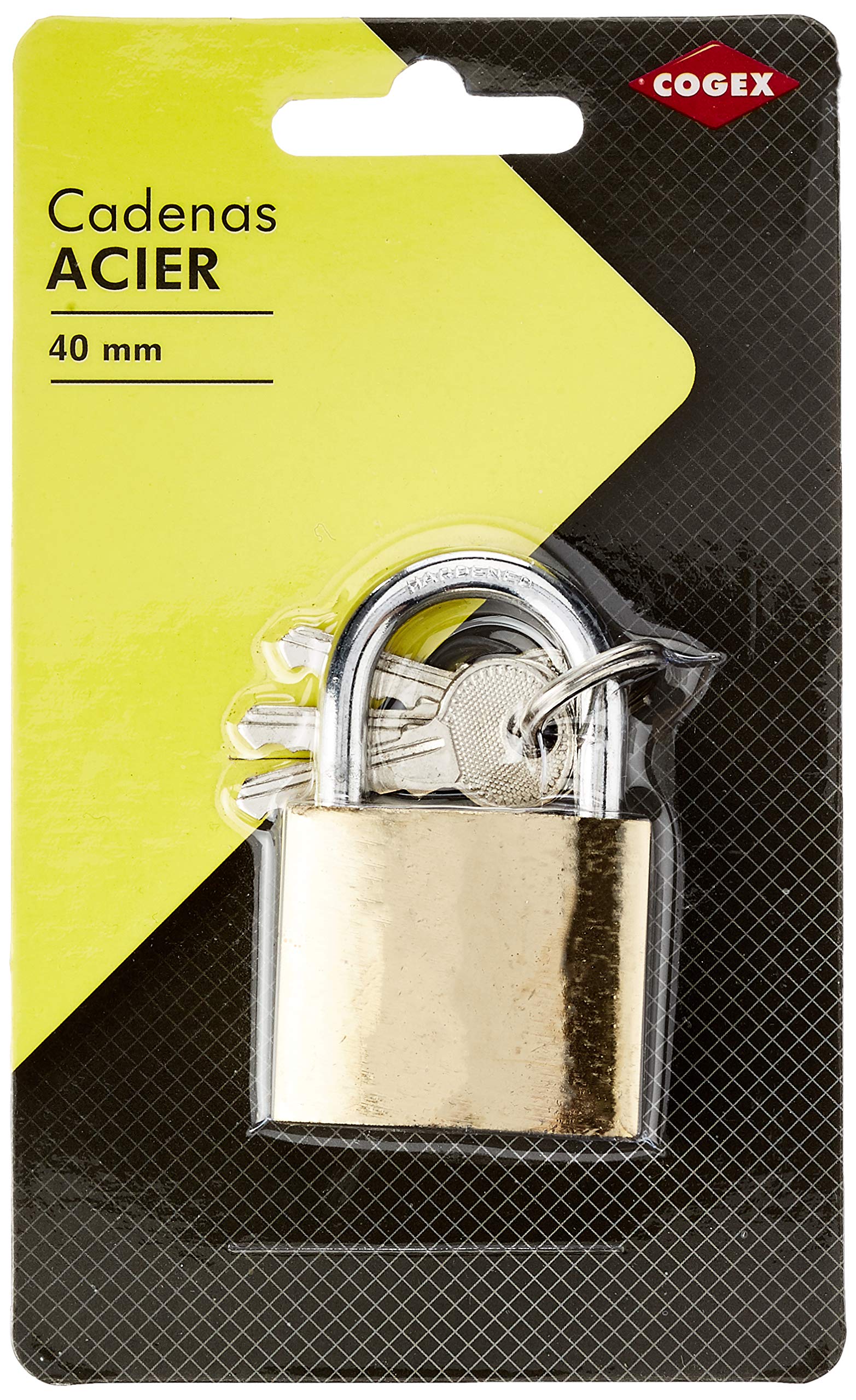 Cogex 80027 Padlock Steel 40 mm, Gold