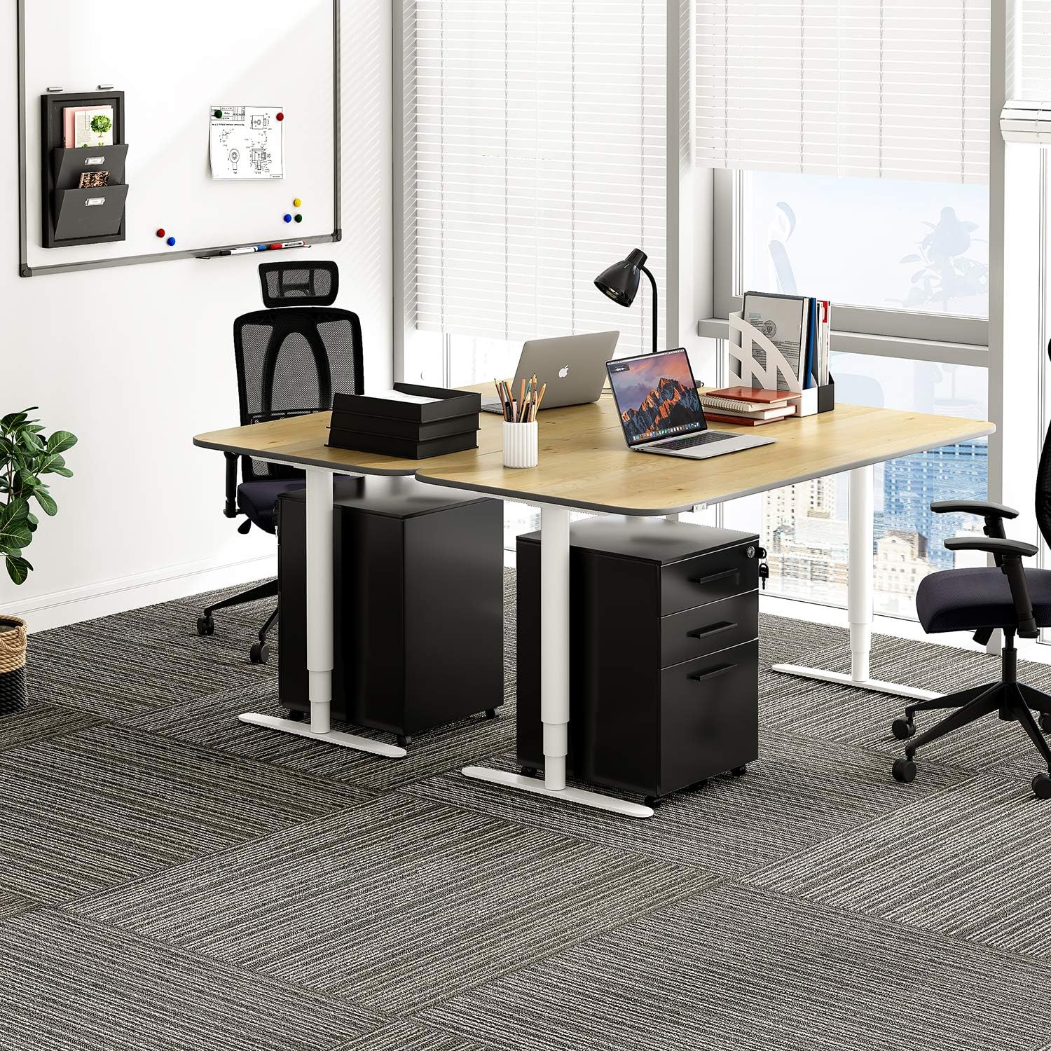 REYADE 3 Drawer Mobile File Cabinet, Metal Office Storage Cabinet with Lock and Handle, Under Desk Office Pedestal File Cabinet, Fully Assembled Except Wheels, Suitable for Legal/Letter/A4 File, Black: Kitchen & Dining