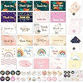 Decorably 24 Pack 6x4in Assorted Thank You Cards with Envelopes and Stickers, 24 Unique Designs for Friends, Family and Loved Ones, Blank Inside - All Occasions, Wedding, Birthday