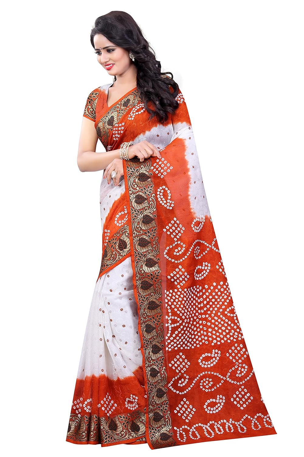 divine international women's art silk panetar bandhani sarees