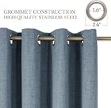 CUCRAF 100% Blackout Curtains Light Blue 66 x 54 Inch 2 Panels Eyelet view 2
