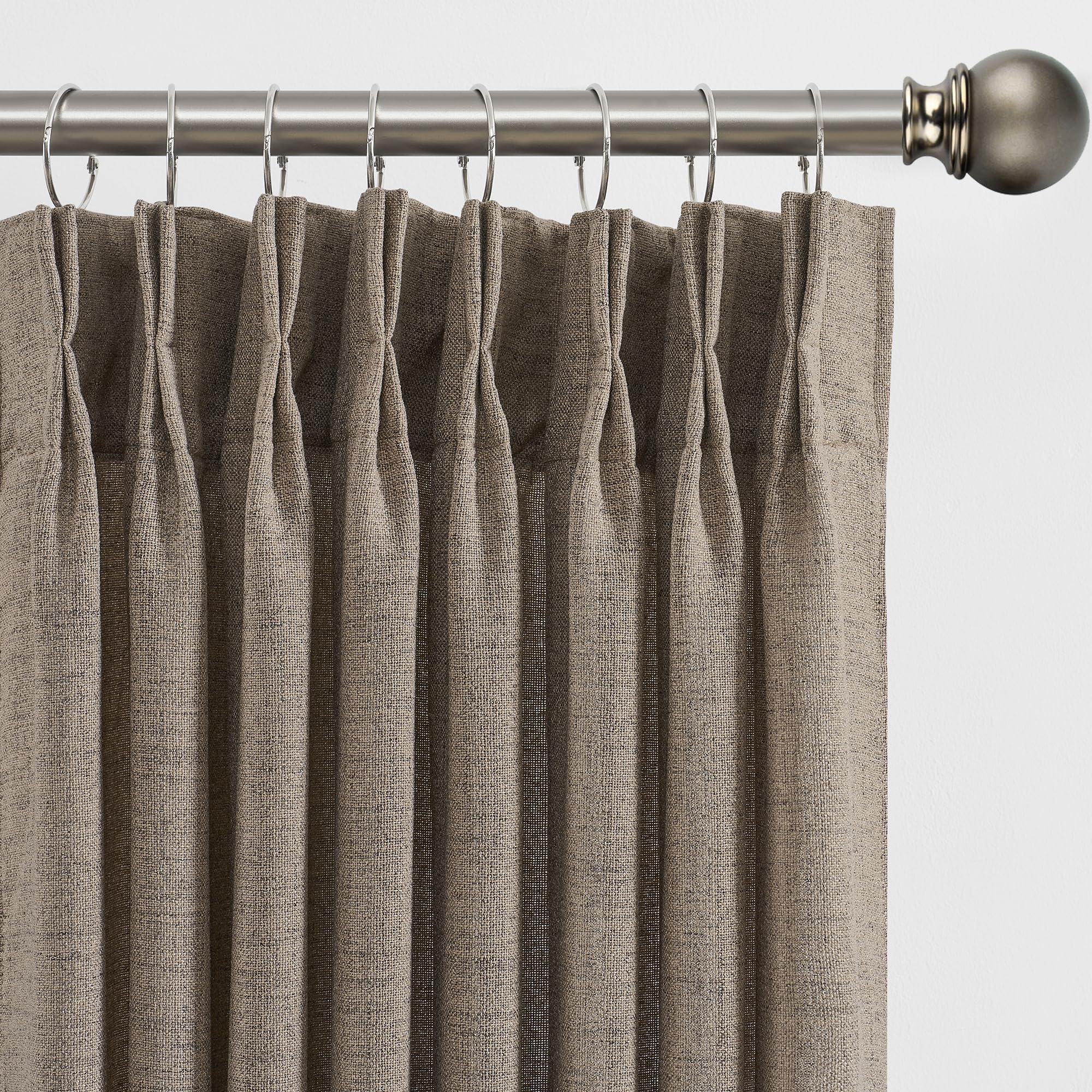 Photo 1 of Khaki Pinch Pleated Sheer Curtains 120 Inches Long,Textured Boho Vintage Curtains Bohemian Retro Window Treatments for Bedroom/Living Room 42x120 Inch 2 Panels Back Tab Rod Pocket