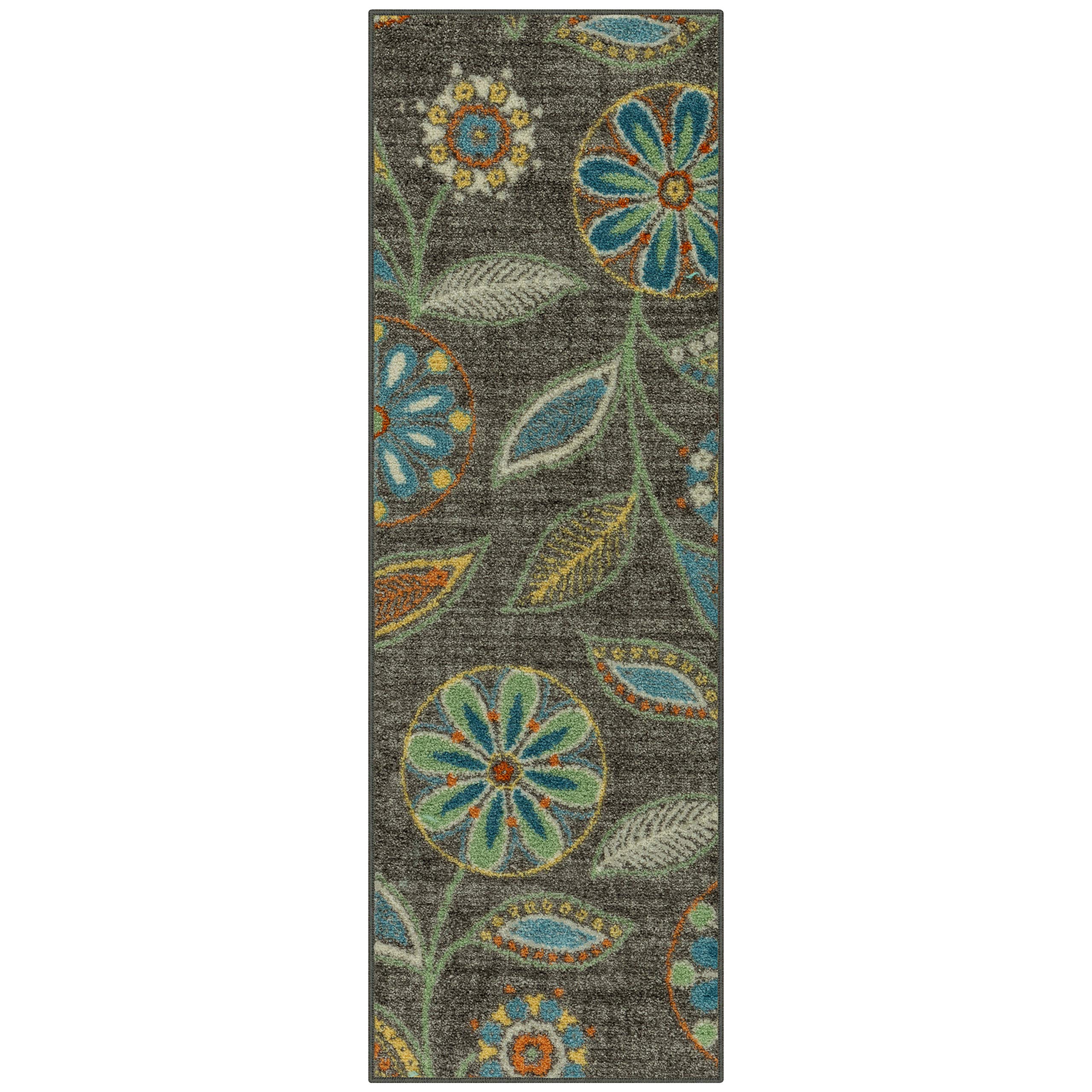 Maples Rugs Reggie Floral Runner Rug Non Slip Washable Hallway Entry Carpet [Made in USA], 1'8 x 5, Multi