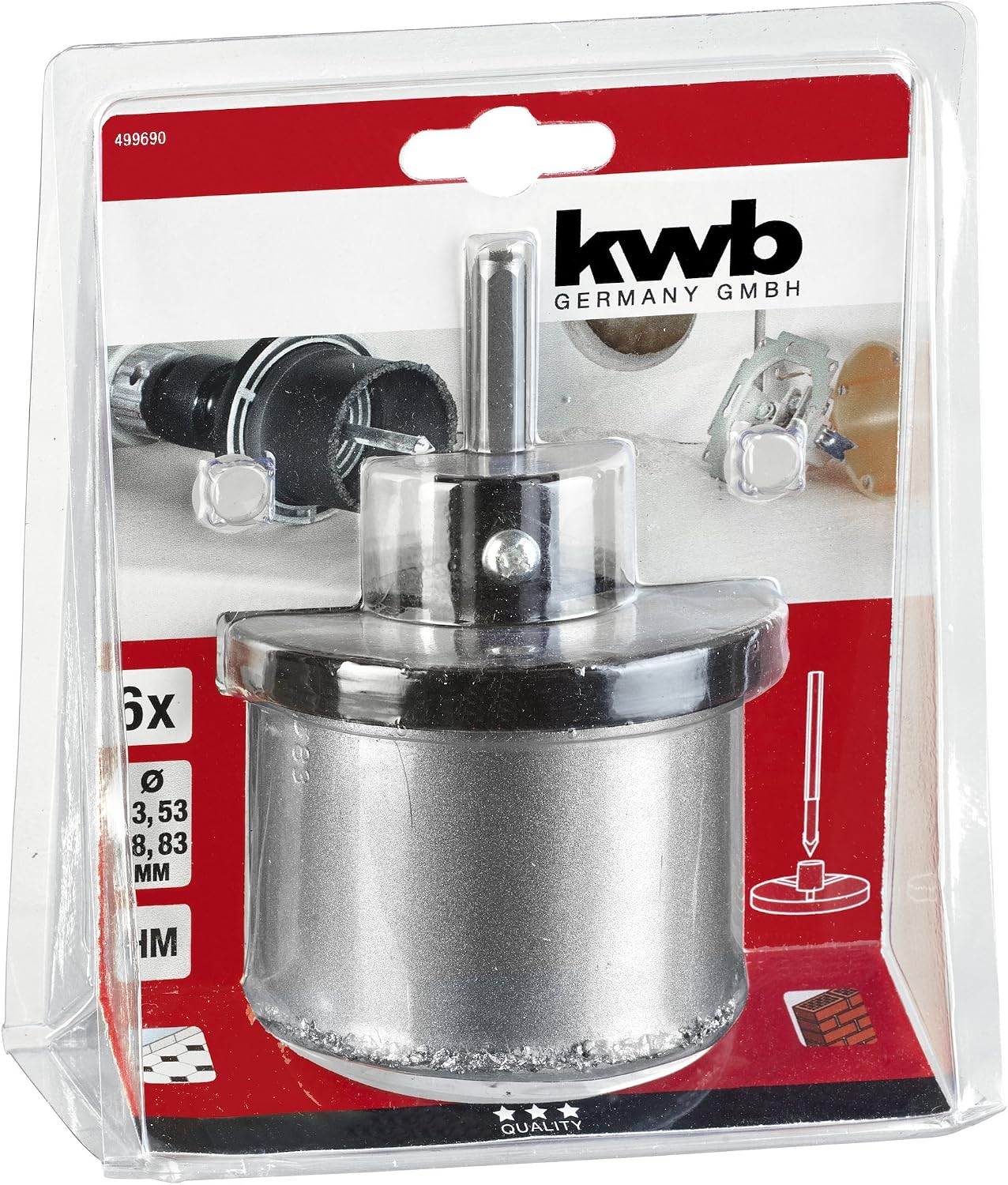 kwb 6-Piece Hole Saw Set diameter 33, 53, 67 and 83 Mm with High Cutting Performance, Long Service Life, Large Cutting Depth - Image 5