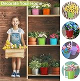 Giovara Hanging Plant Pot Large Metal Flower Pots with Detachable Hook view 4