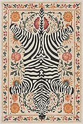 Well Woven Apollo Zebra's Haven Ivory Multi 5x7