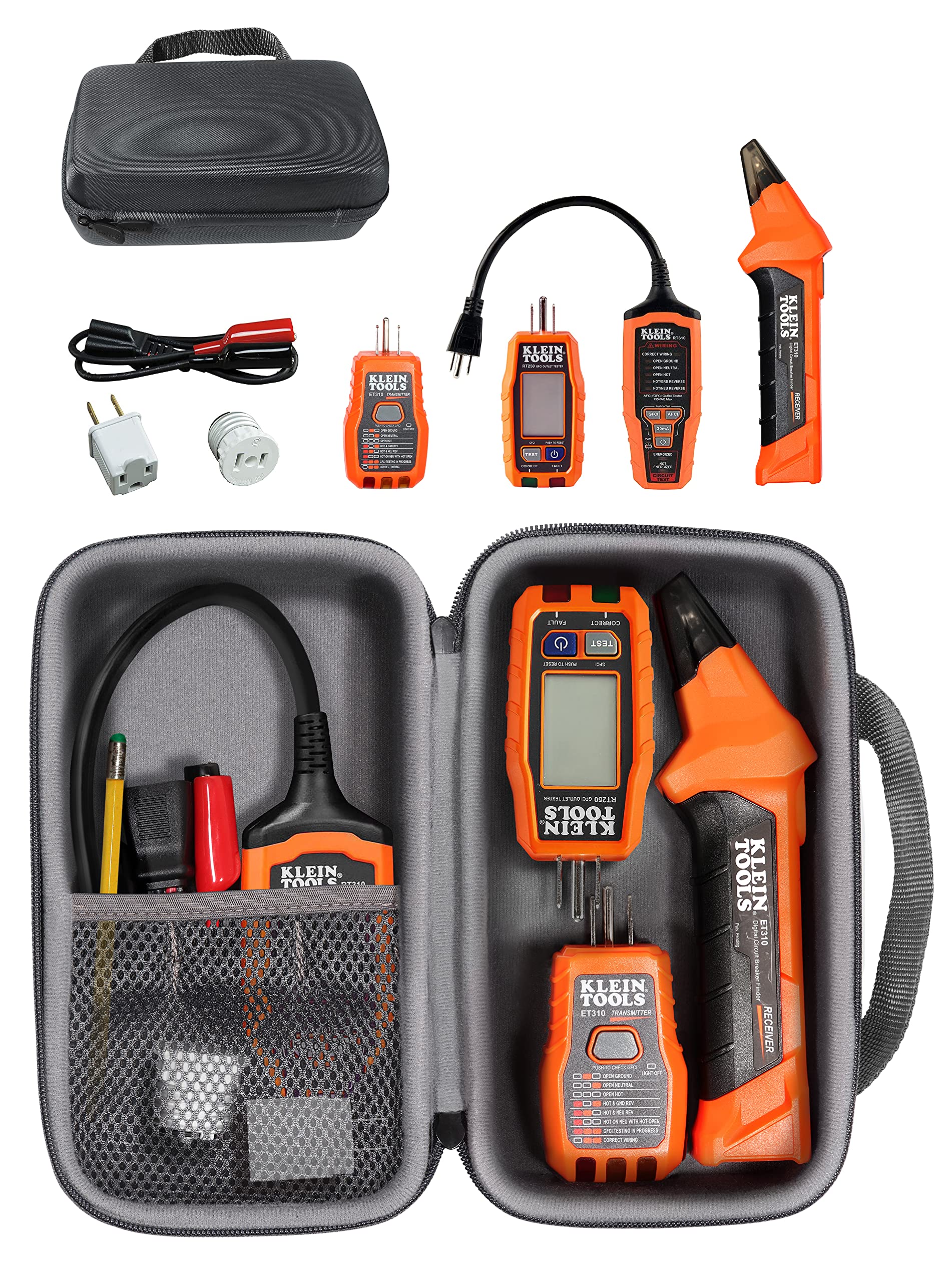 CaseSack case for Klein Tools ET310 AC Circuit Breaker Finder, Integrated GFCI Outlet Tester, RT310 Receptacle and Accessory Kit, 80016