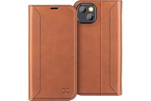 OCASE Retro Series Compatible with iPhone 13 Wallet Case with Card Holders [RFID Blocking][TPU Inner Shell ][Kickstand] PU Leather Flip Folio Shockproof Phone Cover 6.1 inch 2021 (Brown)