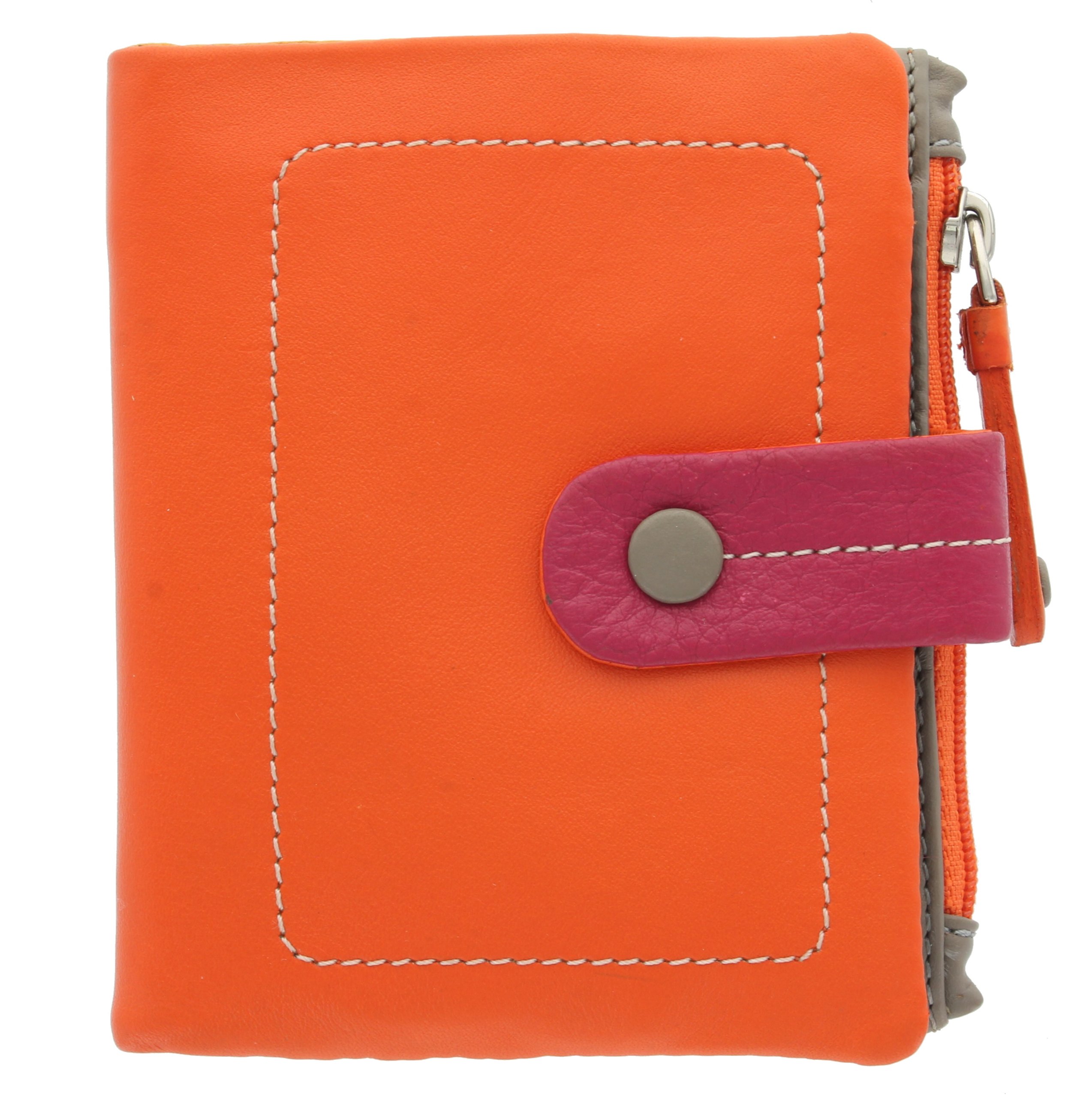 VISCONTI Mimi Collection Mojito Compact Multicoloured Leather Purse M77 Orange Multi