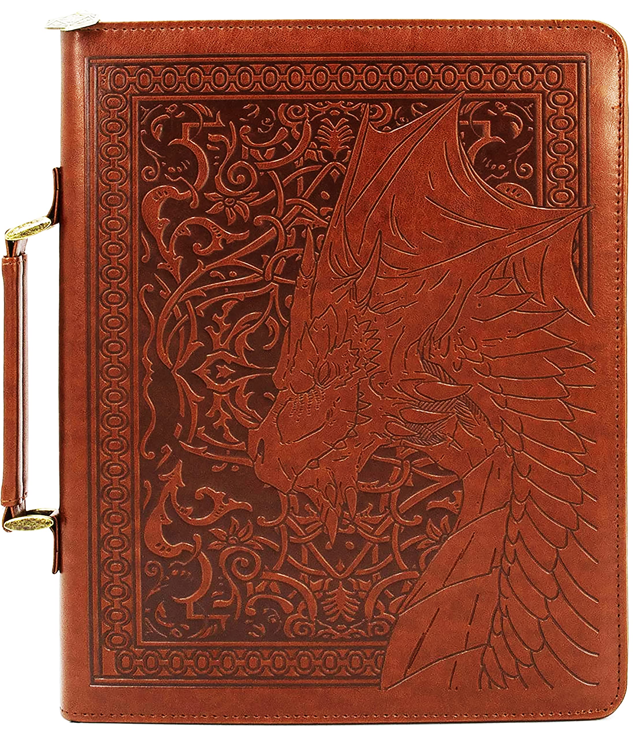 CASEMATIX Book Cover Sleeve for 11" TTRPG Rulebooks - Protective Large Book Cover for TRPG Books up to 11" x 8.5" x 1" with Built-in Bookmark and Pen Loops Compatible with DnD Books & More