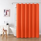 Shower Curtain 182x182 cm Waffle Fabric with Metal Hooks Orange view 2